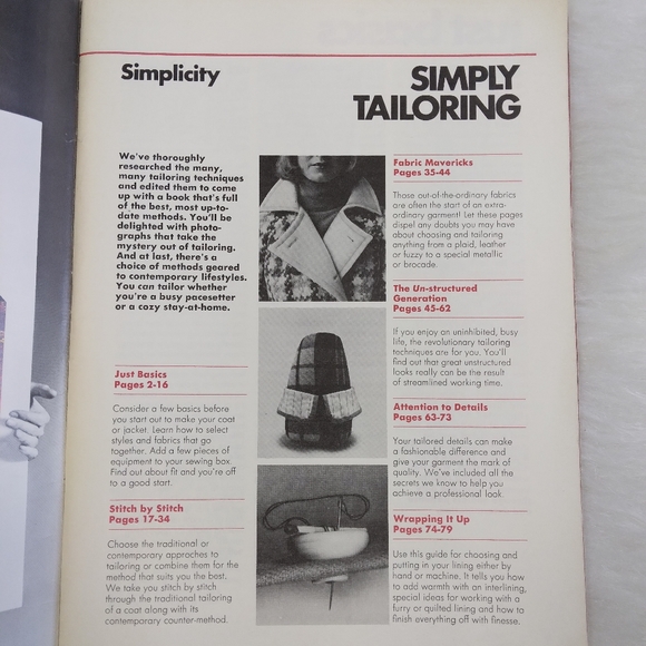 BOOK Vintage Simply Tailoring, Simplicity's how-to book of tailoring tec… - Picture 3 of 14